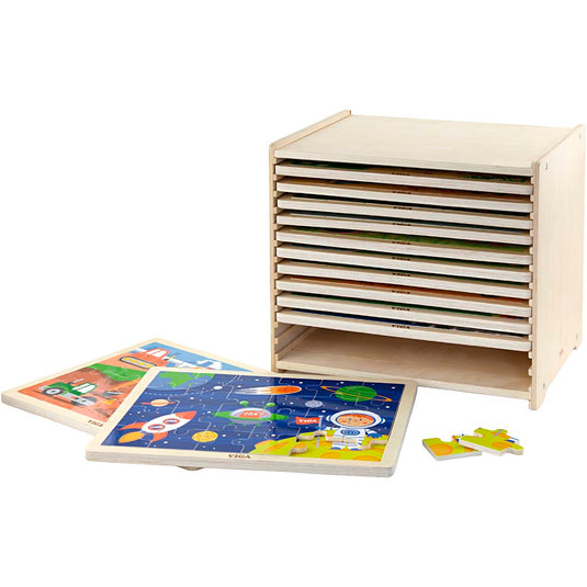 Https: www.cchobby.nl viga-puzzelrek-met-12-puzzels-h-275-l-315-mm-b-235-mm-afm-31x27x23-cm-12x24-delen-12-onderdelen-1-set