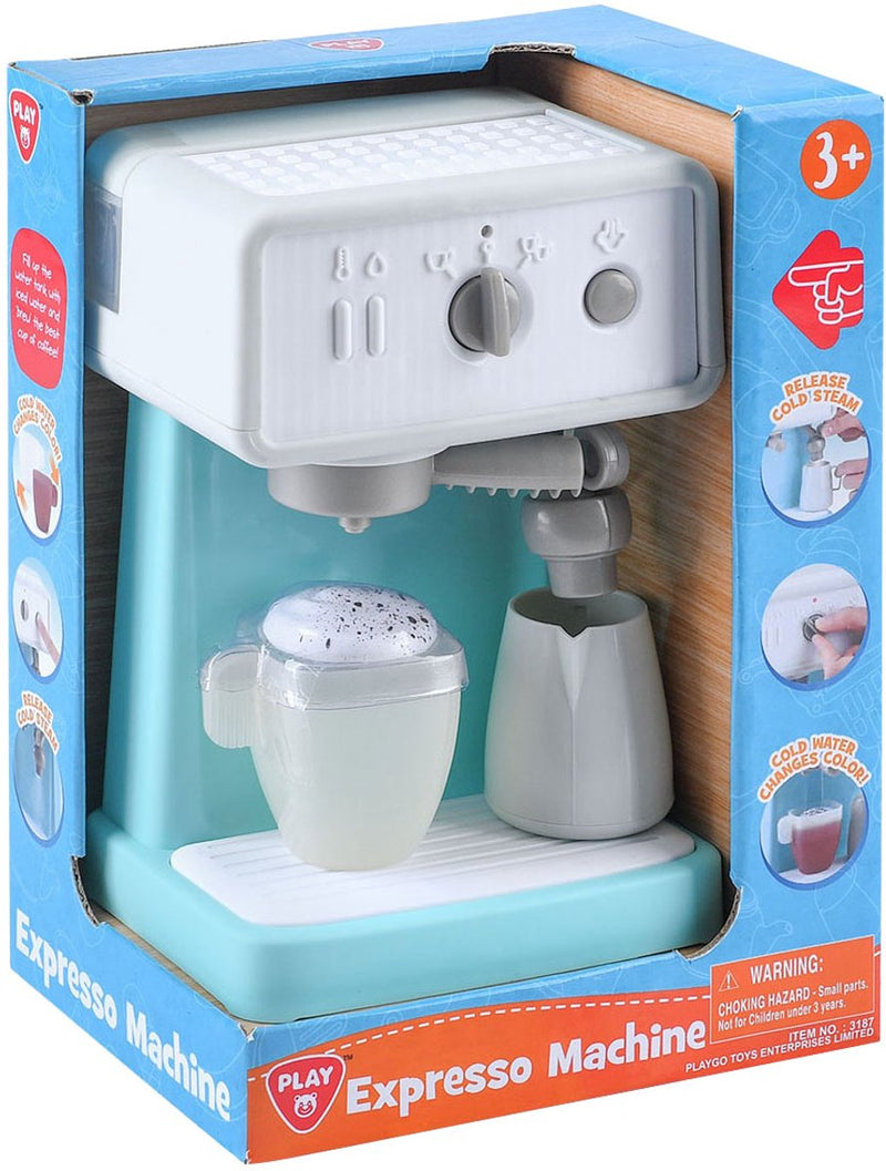 Afbeelding laden in galerijviewer, Playgo espressomachine wit blauw - 3dlg.
