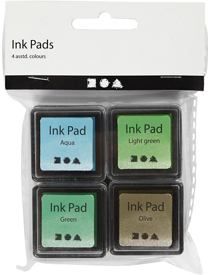 Afbeelding laden in galerijviewer, Creativ company stempelinkt groen tinten olijf aqua, 4st.
