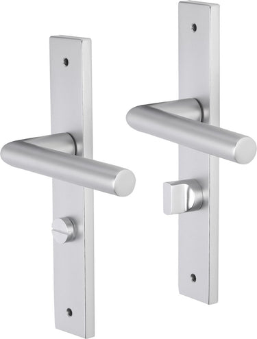 Impresso deurkruk - london - voor binnen - vierkant deurschild met schroeven en toiletsluiting - aluminium - 2 stuks