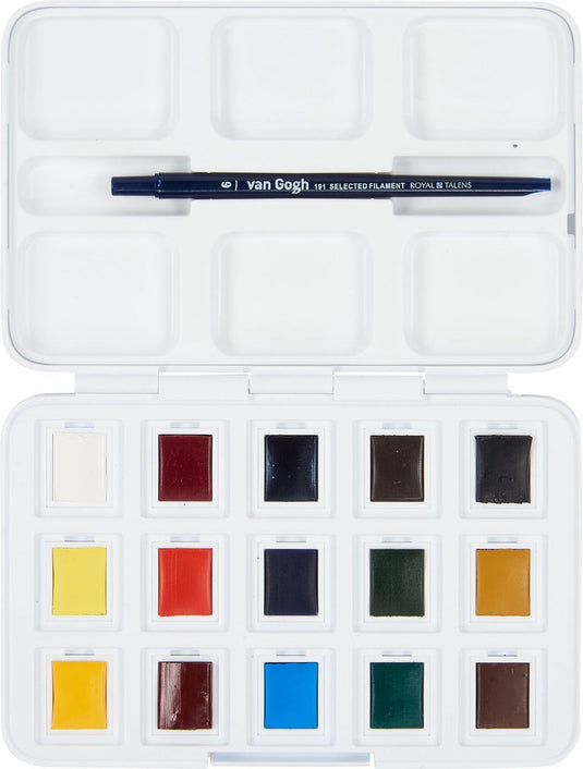 Bruynzeel van gogh aquarelverf pocket box basic kleuren