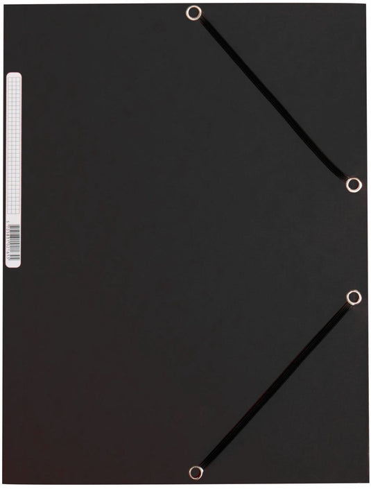 Q-connect elastomap, a4, 3 kleppen en elastieken, karton, zwart