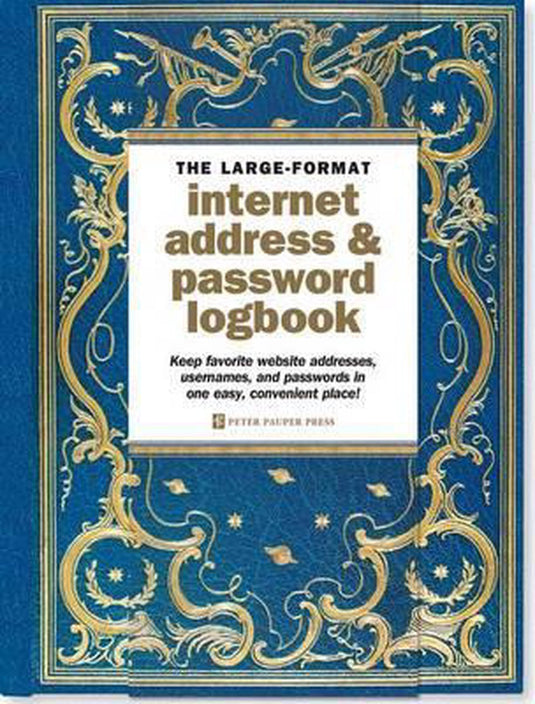 Peter pauper internet password logbook - celestial - met elastieksluiting - large 16x21 cm