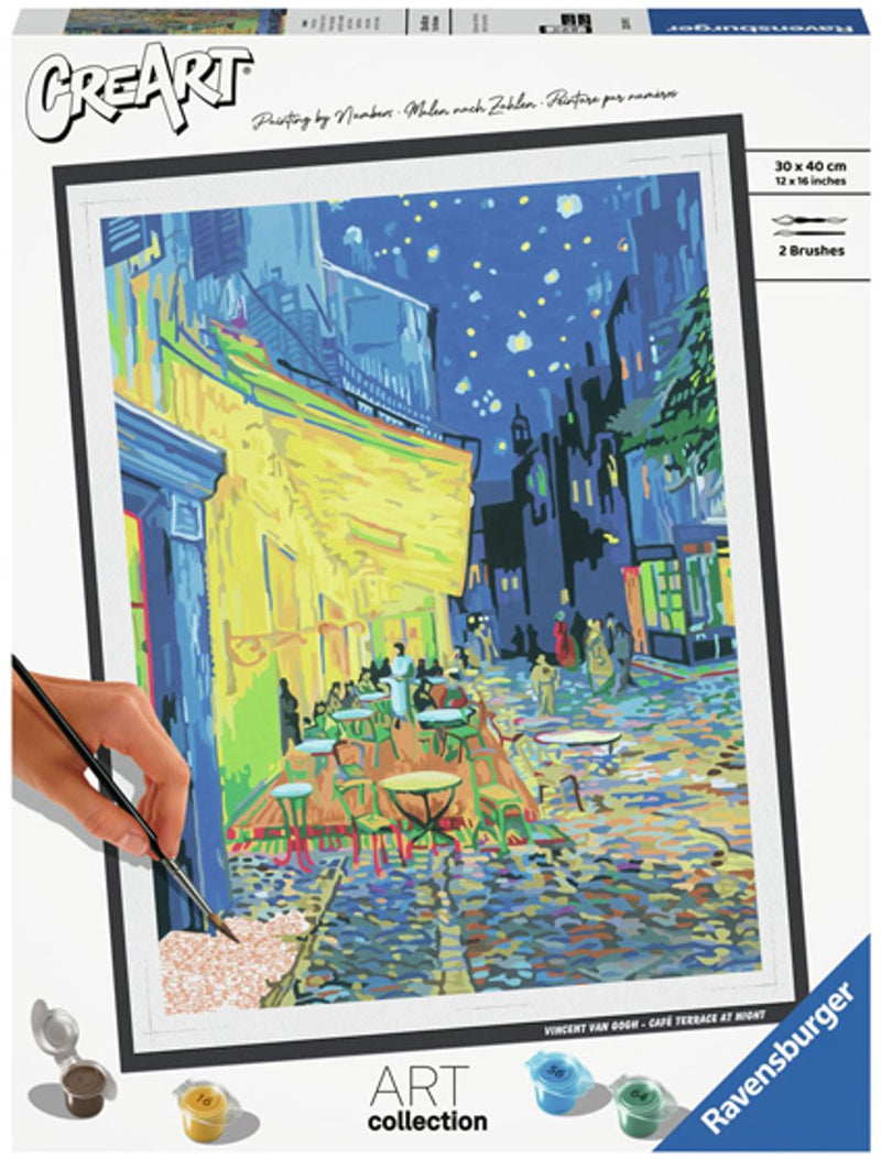 Afbeelding laden in galerijviewer, Ravensburger creart schilderen op nummer - cafe terrace van gogh
