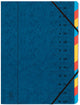 Exacompta sorteermap met vaste rug en elastosluiting - 12 indelingen - blauw - 54122e