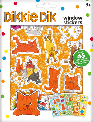 Bambolino dikkie dik raamstickers, niet permanente verplaatsbare stickers met speelachtergrond - junior educatief speelgoed vanaf 3 jaar - toys