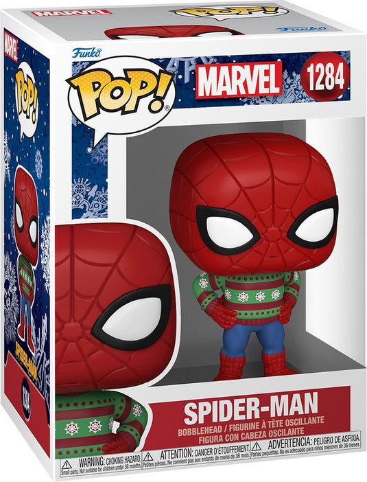 Marvel funko spiderman - holiday pop! spider-man 9 cm verzamelfiguur - multicolours