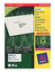 Avery gerecycleerde witte laseretiketten quickpeel formaat 635 x 381 mm (b x h) 2.100 stuks 21 per blad