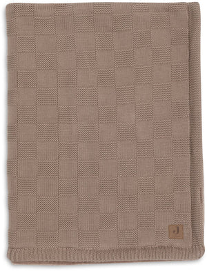 Jollein baby deken ledikant - 100x150cm - box knit - milky coffee velvet