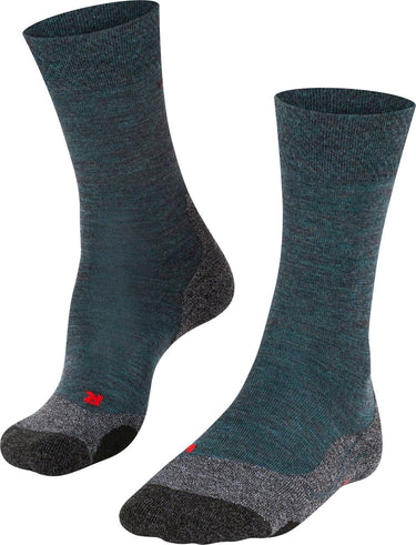 Falke tk2 melange anti-blaar dik wol functioneel materiaal wandelsokken heren groen - maat 46-48