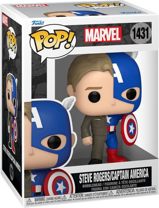 Funko pop split: marvel - steve rogers captain america pop
