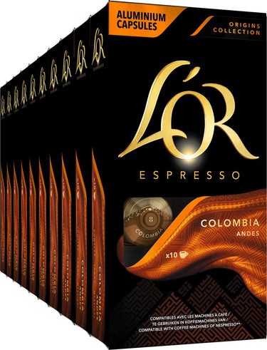 L'or espresso origins colombia koffiecups - intensiteit 8 12 - 10 x 10 capsules