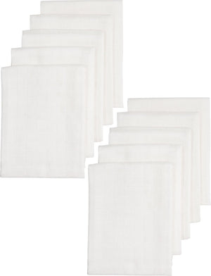Meyco baby uni hydrofiele doeken - 10-pack - biologisch - white - 80x80 cm