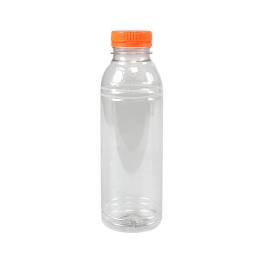 Fles rpet 500ml met oranje dop (125 stuks)