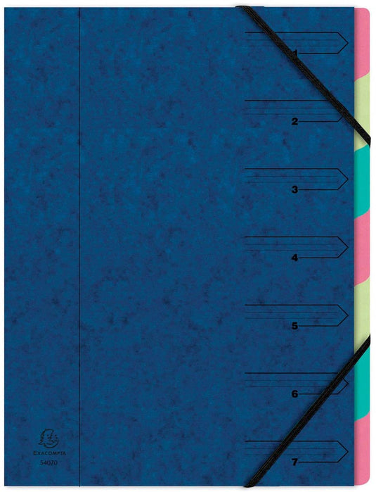 Exacompta sorteermap 54072e 7vaks a4 blauw
