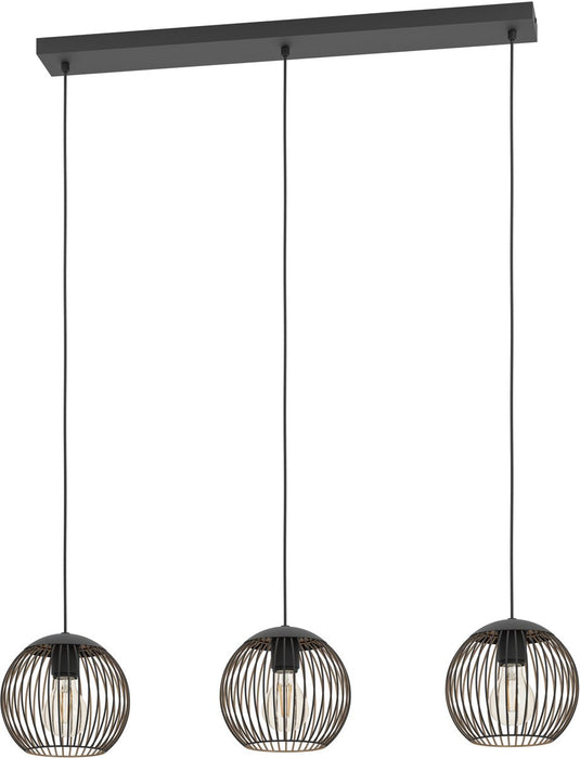 Eglo almanzora hanglamp - e27 - 90 cm - zwart koper
