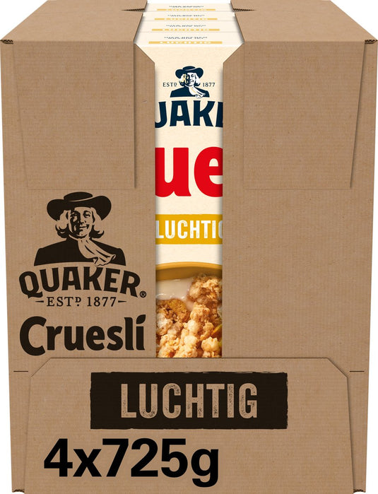 Quaker cruesli luchtig - ontbijtgranen - 4 x 725 gram