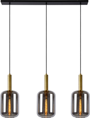 Lucide joanet - hanglamp - 3xe27 - fumé