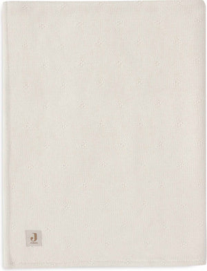 Jollein - deken wieg 75x100cm - wiegdeken, wiegdekentje, dekentje baby - cosy knit ivory velvet