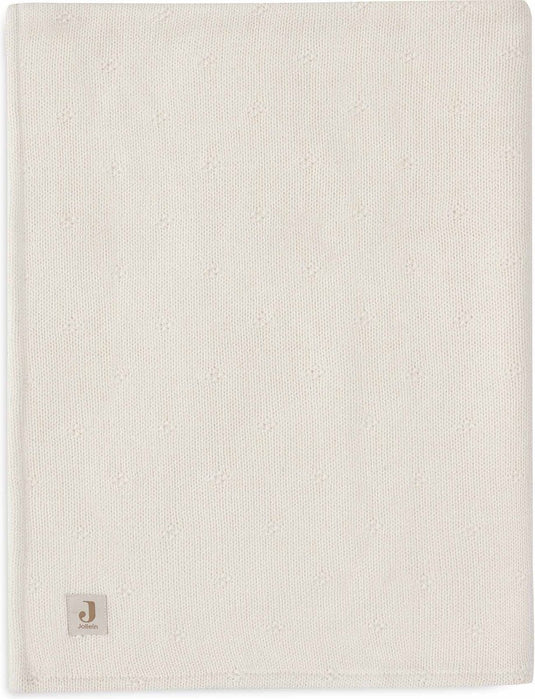 Jollein - deken wieg 75x100cm - wiegdeken, wiegdekentje, dekentje baby - cosy knit ivory velvet