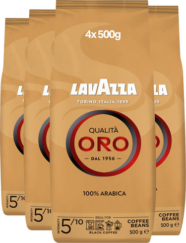 Lavazza qualità oro koffiebonen - 100% arabica koffie bonen - intensiteit 5 10 - 4 x 500 gram