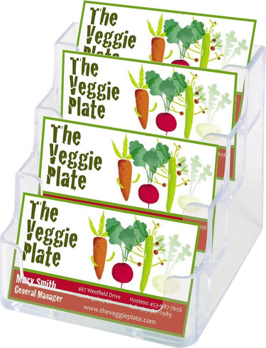 Deflecto visitekaarthouder elami de70841 4-delig transparant