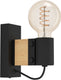 Eglo bailrigg wandlamp - e27 - 13,5 cm - zwart bruin - hout staal