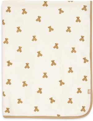 Jollein baby deken wieg - 75x100cm - little waffle - mini teddy bear