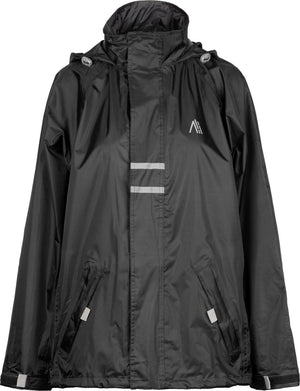 Ralka waterdicht regenjack met reflectie - kinderen - zwart - maat 176 - kinder regenjas
