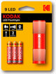 Kodak | 9 led zaklamp | rood | incl batterijen | noodlamp | survival |