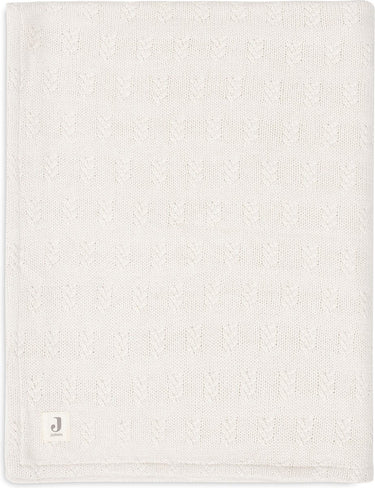 Jollein - deken ledikant 100x150cm - dekentje baby - grain knit - oatmeal velour