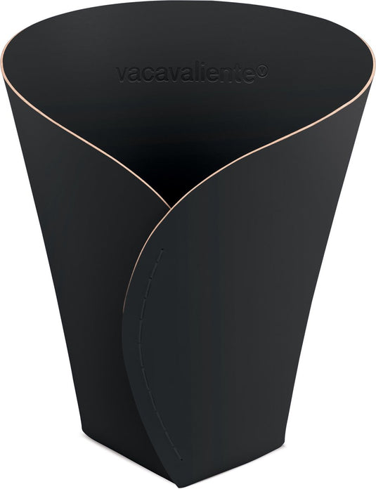 Vacavaliente - studio opbergmand medium - gerecycled leer - zwart