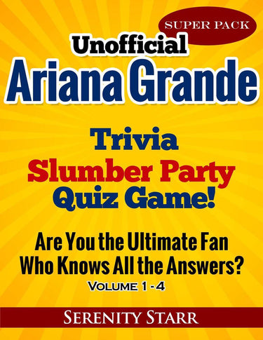 Ty unofficial ariana grande trivia slumber par quiz game super pack volumes 1-4