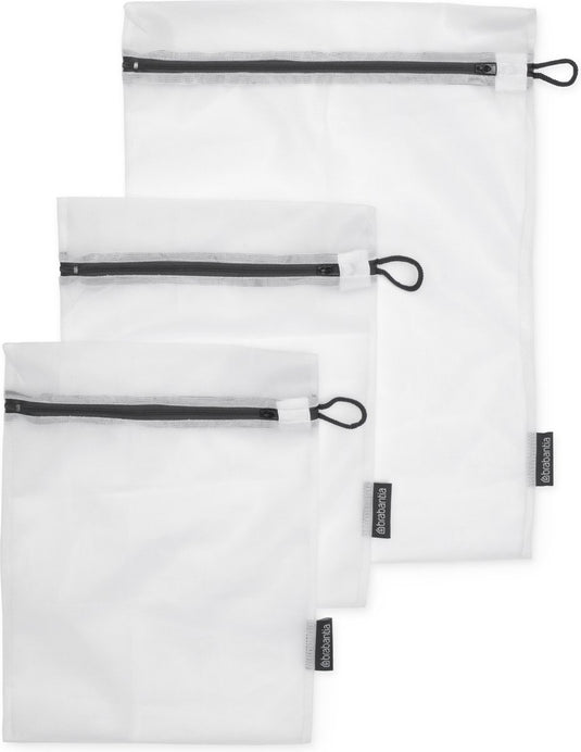 Brabantia waszakjes - 2 maten - set van 3 - white grey