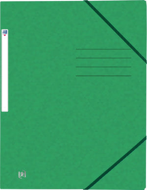 Oxford top file + - elastomap - 3 kleppen - elastiek - a4 - groen - pak 10 stuks