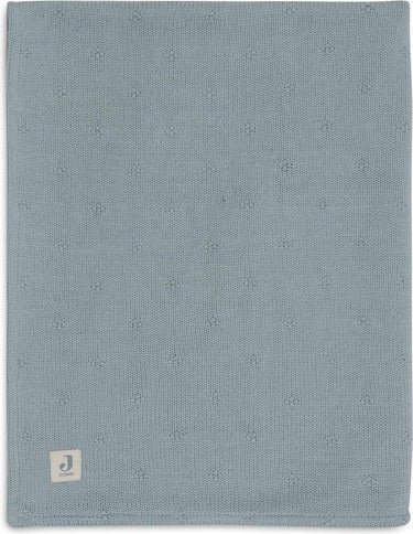 Jollein - deken ledikant 100x150cm - dekentje baby - cosy knit sea green velvet