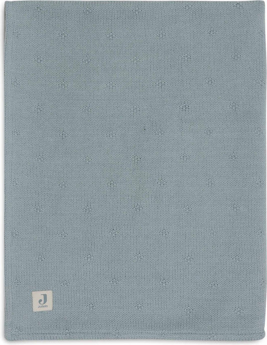 Jollein - deken wieg 75x100cm - wiegdeken, wiegdekentje, dekentje baby - cosy knit sea green velvet