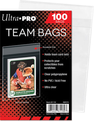 Ultrapro 100 opbergzakjes ultra pro team bags transparant zakjes met resealable plakstrip