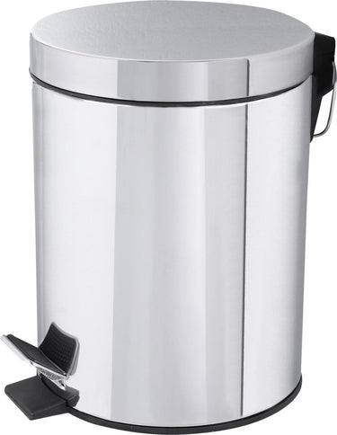 Differnz pedaalemmer chroom â€“ prullenbak badkamer â€“ afvalbakje â€“ 5 liter