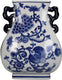 Hd collection vaas porselein blauw 22x19x29,5cm