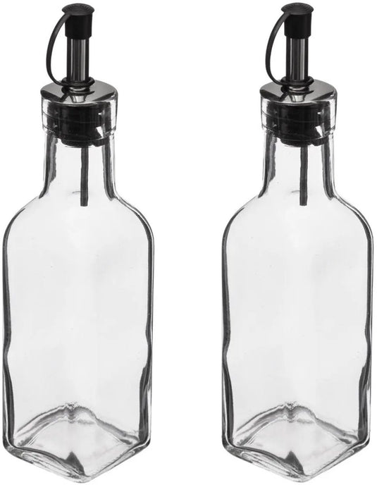 5five olie en azijnstel glas - olijfolie flesje - glazen azijnfles oliefles - oil and vinegar - 160ml