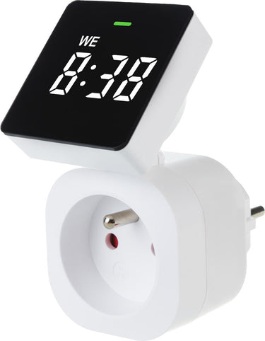Greenblue gb610 e - digitale tijdschakelaar - digitale schakelklok - schakelklok timer met scherm - schakelklok - max. belasting 16a - ip20 - 8 programma's