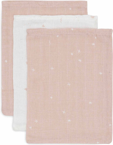 Jollein - baby hydrofiel washandje - katoen - 3 stuks - twinkling wild rose - baby washand, hydrofiele washandjes -15x20cm