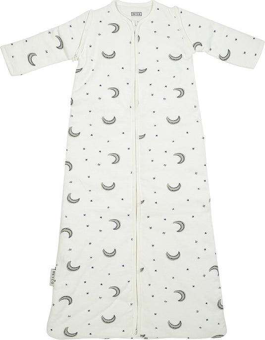 Meyco baby slaapzak winter moon - afritsbare mouwen - indigo - 90cm - winterslaapzak