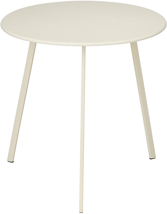 Mica decorations seatle bijzettafel rond voor buiten - koffietafel - salontafel buiten - ook als plantentafeltje of plantenstandaard - metaal - 38 x 61 cm - creme