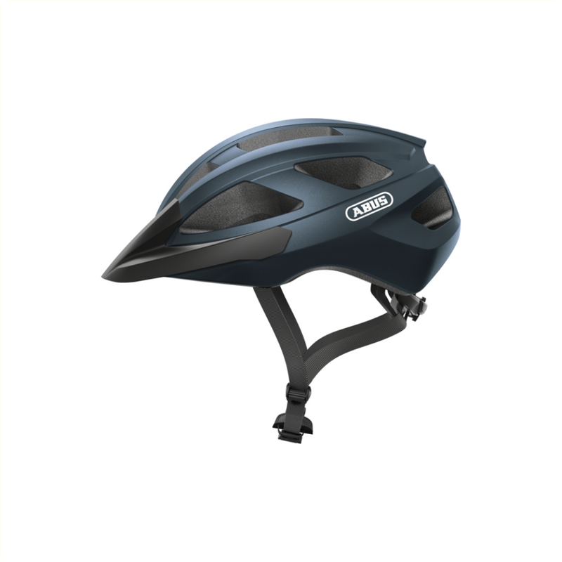 Afbeelding laden in galerijviewer, Abus fietshelm macator midnight blue m - 52-58 cm - blauw - geschikt voor gebruik op elektrische fietsen - stadsfietsen - 300 g
