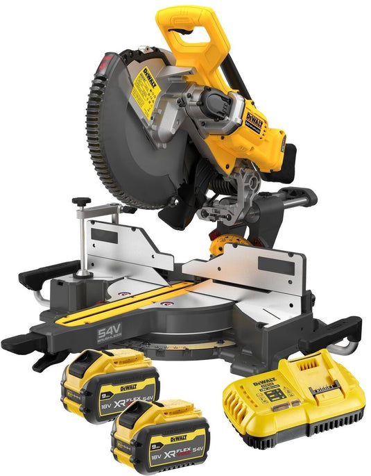 Dewalt dcs781x2-qw 54v xr flexvolt afkort- verstekzaag | 305mm | 2x 9.0ah accu + snellader - dcs781x2-qw
