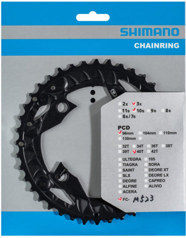 Shimano - Kettingblad 40T FC-MT500 FC-M523 voor kettingbeschermer (AN) 10 speed - zwart