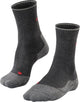Falke tk2 explore wool silk medium padding wol functioneel materiaal wandelsokken dames grijs - maat 39-40 39 40