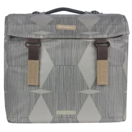 Basil dubbele fietstas elegance mik 40 - 49 liter - chateau taupe